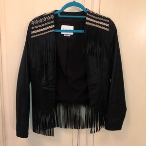 Saylor Fringe Faux Suede Jacket